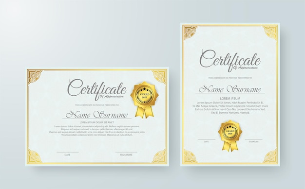 Elegant diploma in vintage style design