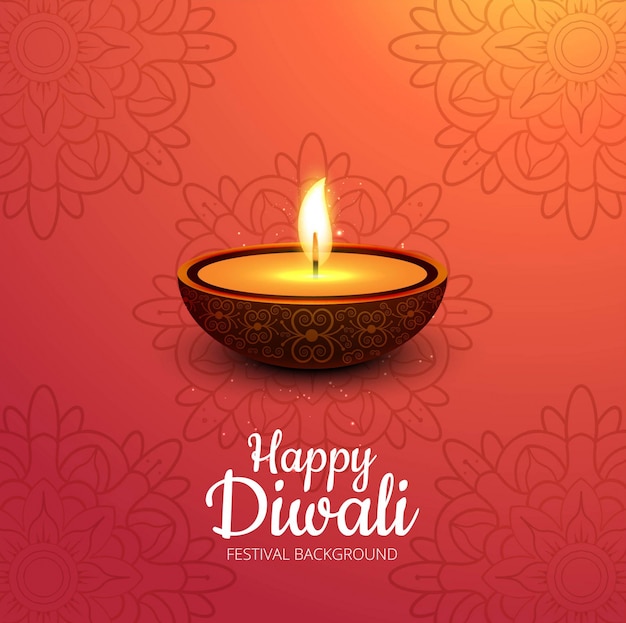 Elegant diwali design with candle