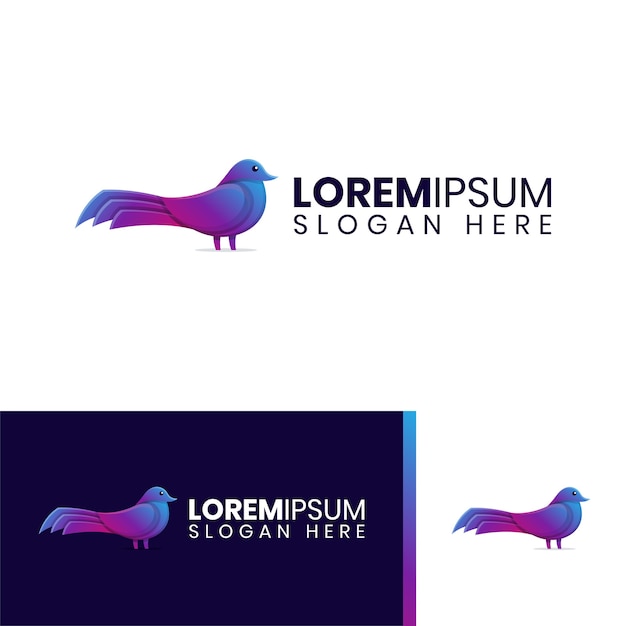 Elegant dove bird colorful logo 