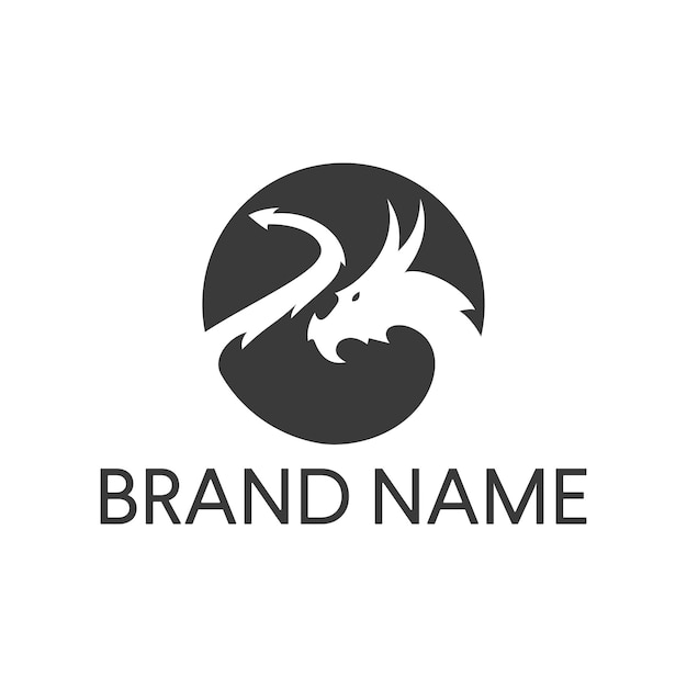 elegant dragon concept logo design