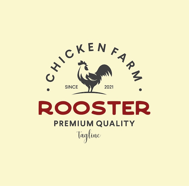 elegant drawing vector rooster logo design