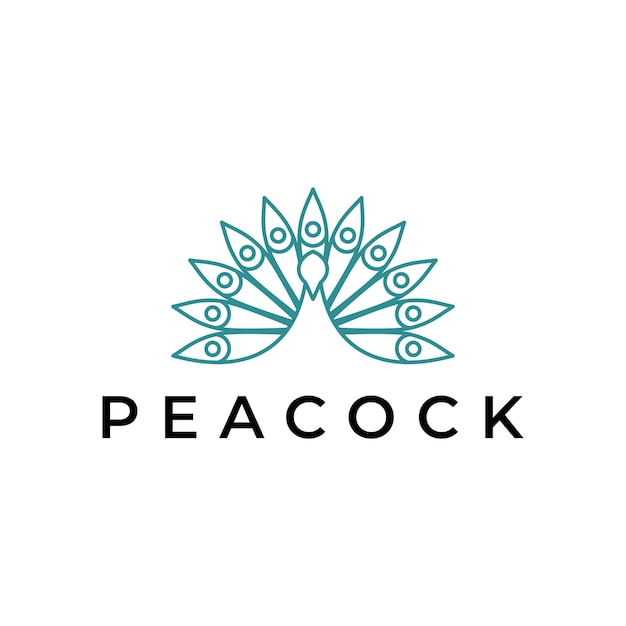 Elegant Elegance, a Beautiful Peacock Line Art Logo Design