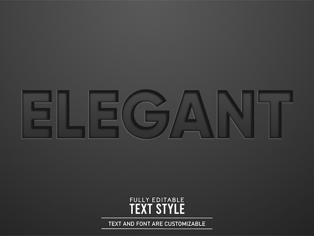 Vector elegant engraved black leather text effect