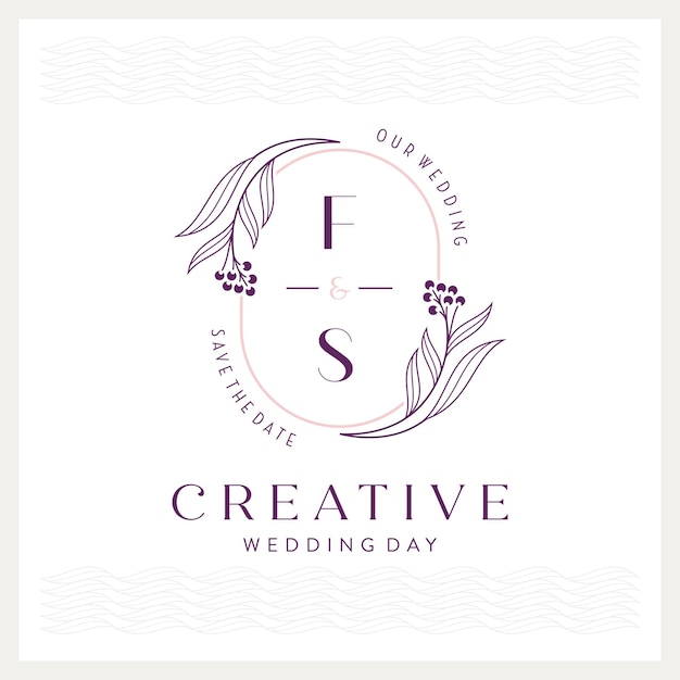 Elegant and eye-catching F and S monogram wedding logo