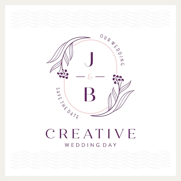 Elegant and eye-catching J and B monogram wedding logo