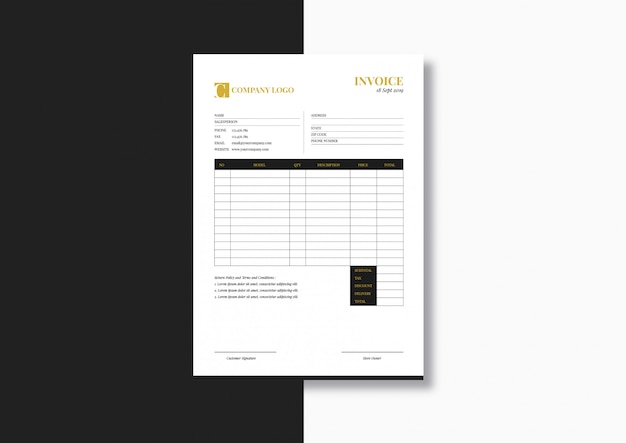 Elegant Fashion Minimalist Invoice Template