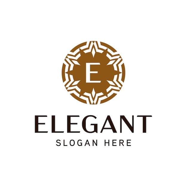 Vector elegant floral emblem logo template for luxury brands