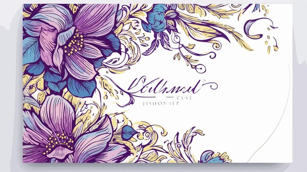 Elegant Floral Invitation Card with Oriental Flora