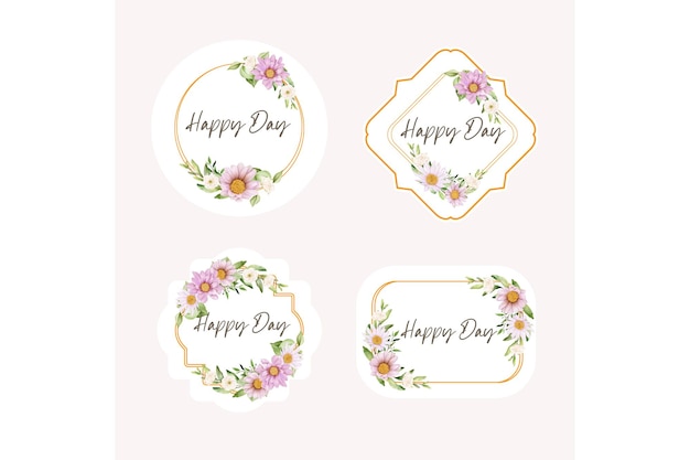 Vector elegant floral label in vintage style illustration