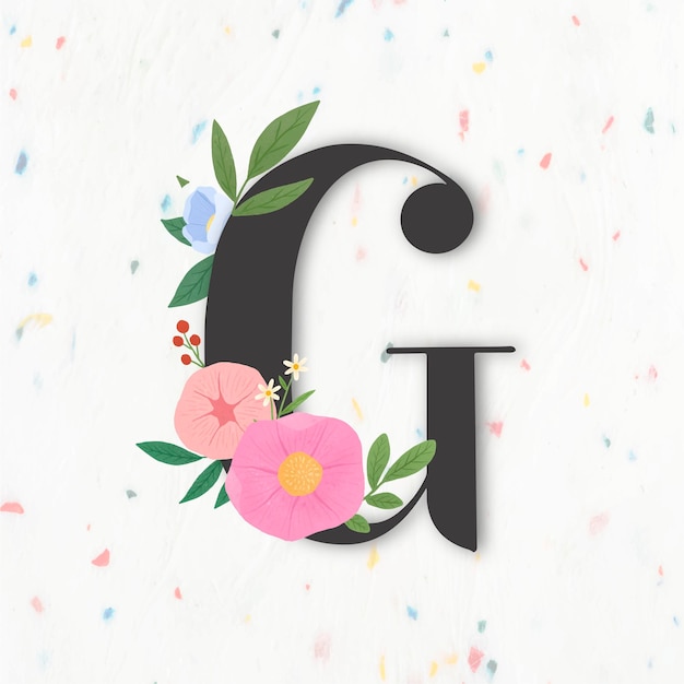 Vector elegant floral letter g vector