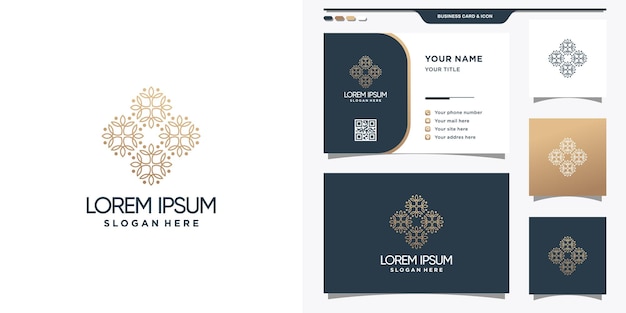 elegant floral logo template with creative concept and business card design