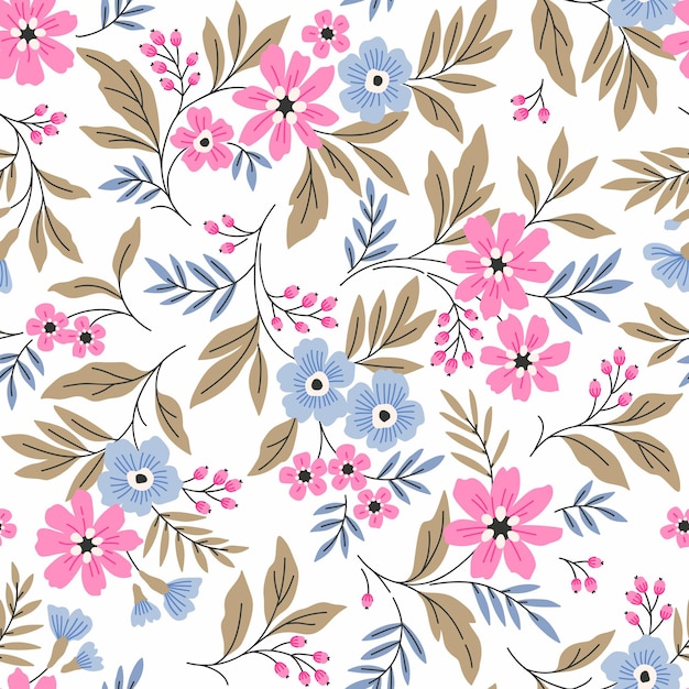 Elegant floral pattern in small colorful flowers Seamless background for fashion print