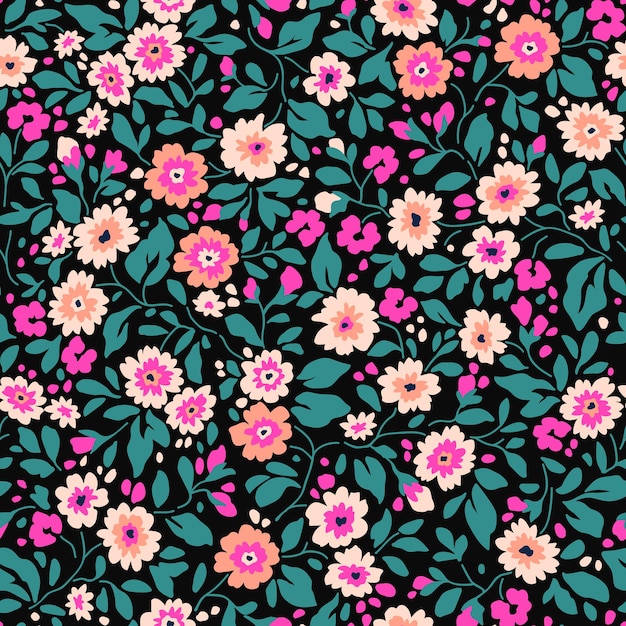 Elegant floral pattern in small colorful flowers Seamless background for fashion print