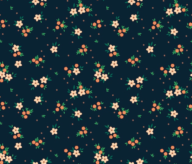 Elegant floral pattern in small white flowers.