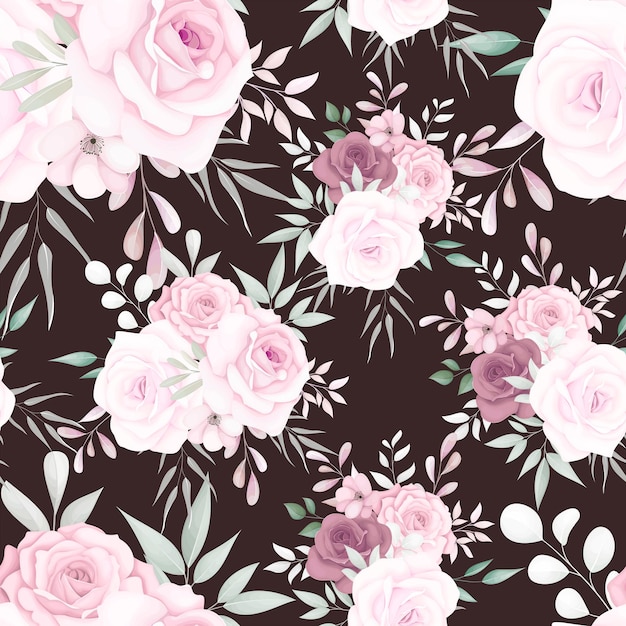 Elegant floral seamless pattern with beautiful soft flowers