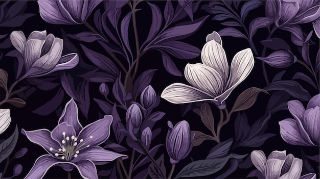 Vector elegant floral seamless pattern with licorice inflor