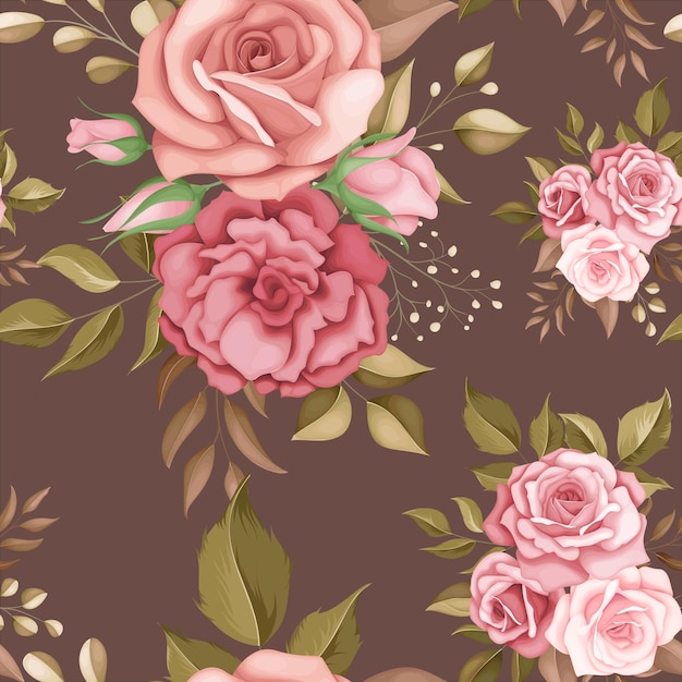 Elegant floral seamless pattern with romantic roses