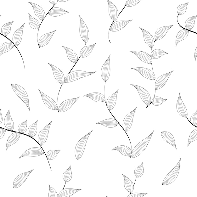 Elegant floral seamless pattern with tree branches