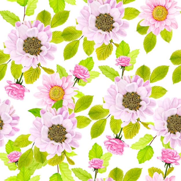 elegant floral summer seamless pattern illustration