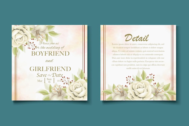 Elegant floral template wedding card