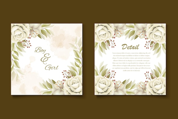 Elegant floral template wedding card