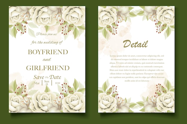 Elegant floral template wedding card