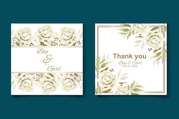 Elegant floral template wedding card