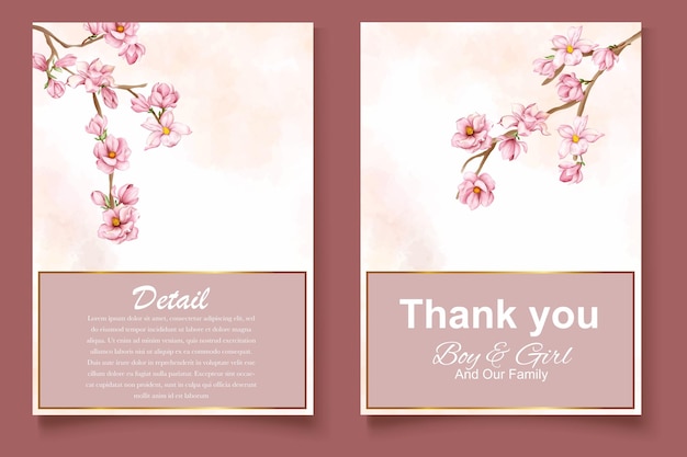 Elegant floral template wedding card