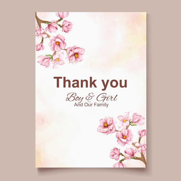 Elegant floral template wedding card