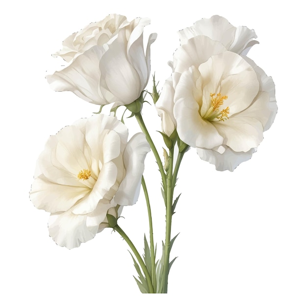 Vector elegant floral vector cream lisianthus eustoma