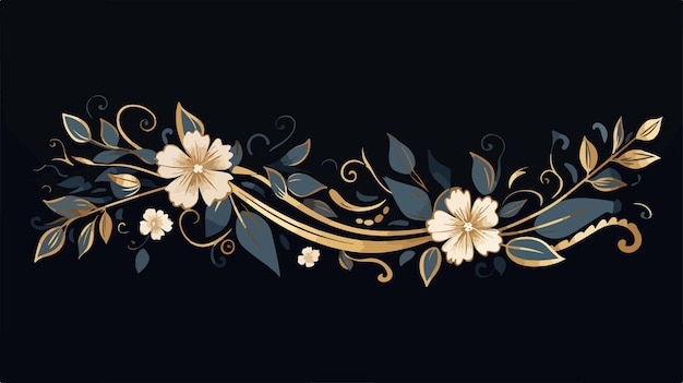 Vector elegant floral vector design with leaves and branches