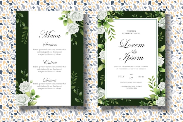 Elegant Floral Wedding Invitation Card Template