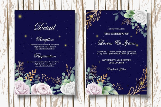 Elegant Floral Wedding Invitation Card Template