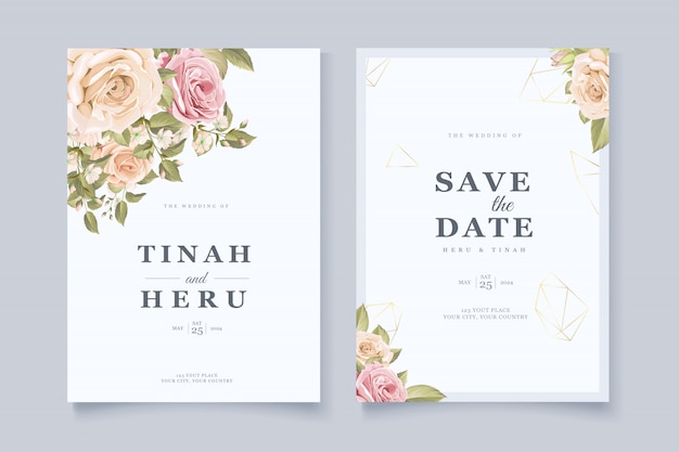 elegant floral wedding invitation card