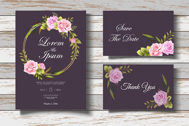 Elegant Floral Wedding Invitation Card