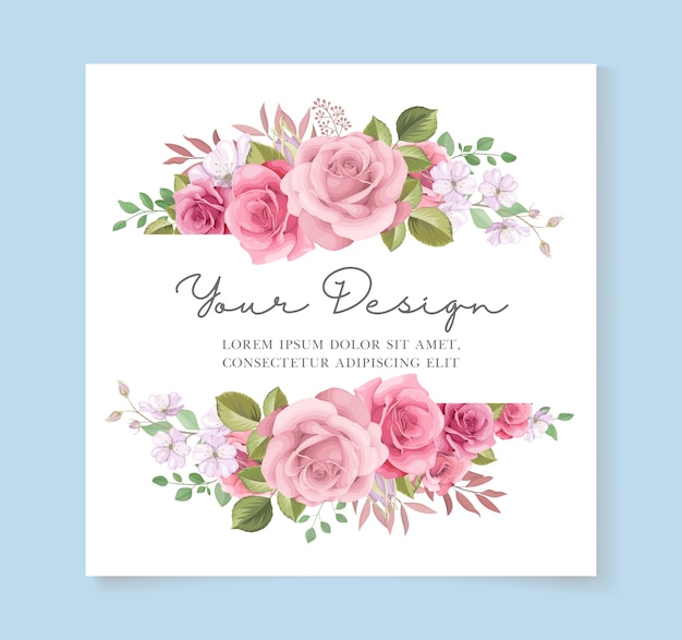 Elegant floral wedding invitation template