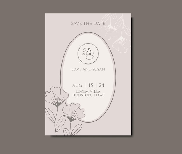 Vector elegant floral wedding invitation templates