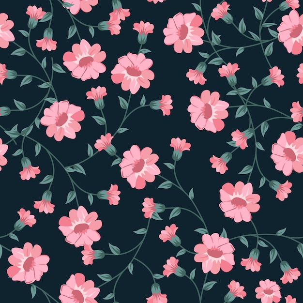 Elegant flower background and seamless pattern