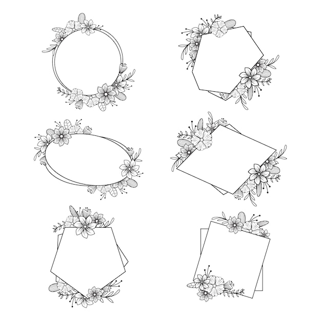 Elegant Flower Florist Wedding Frame Card Ornament Set