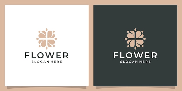 Elegant flower logo design abstract Can be used for beauty salons decorations boutiques spas yoga cosmetic and skin care products premium vector