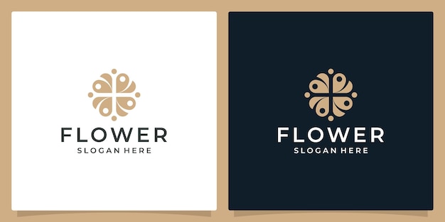 Elegant flower logo design abstract Can be used for beauty salons decorations boutiques spas yoga cosmetic and skin care products premium vector