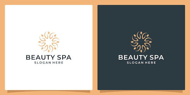 Elegant flower logo design abstract Can be used for beauty salons decorations boutiques spas yoga cosmetic and skin care products premium vector