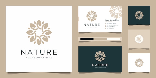 Elegant flower logo design abstract.