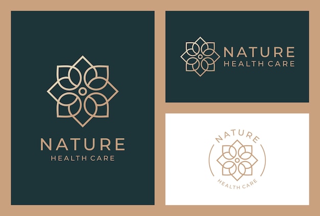 Elegant flower logo design with business card template