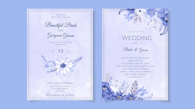 Elegant flower Wedding invitation set floral decoration marriage card