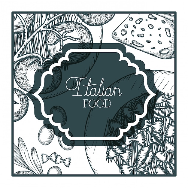 Elegant frame victorian with italian food