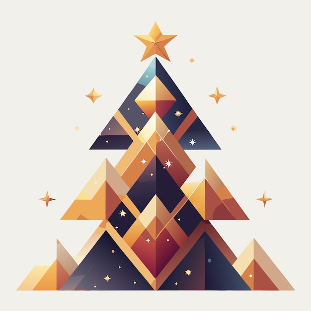 Vector elegant geometric christmas tree illustration