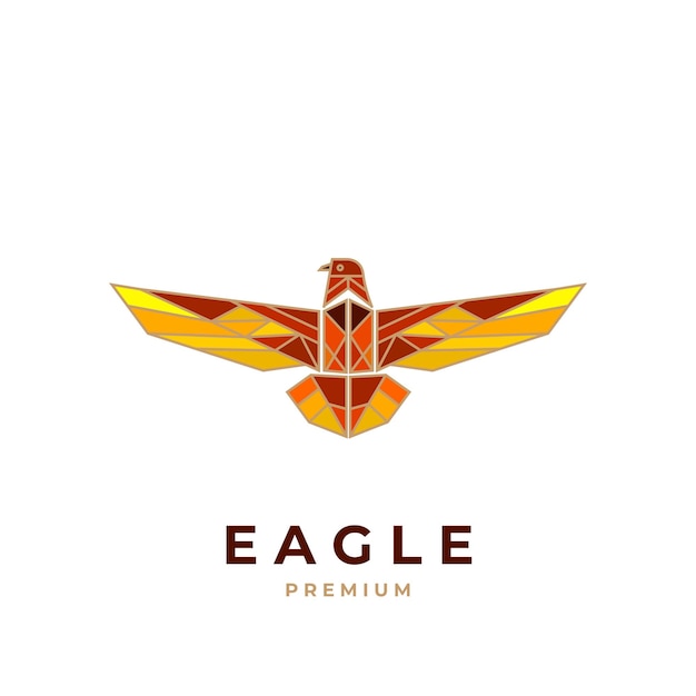 Elegant Geometric Eagle Illustration Logo