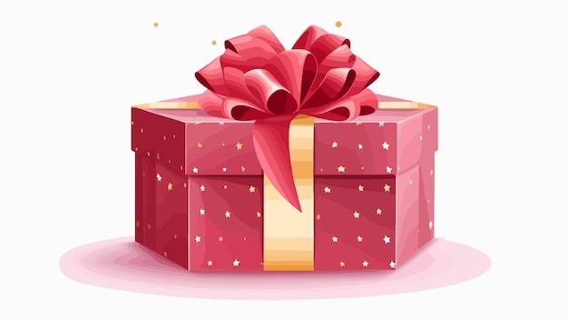 Elegant Gift Box with Ribbon on White Background