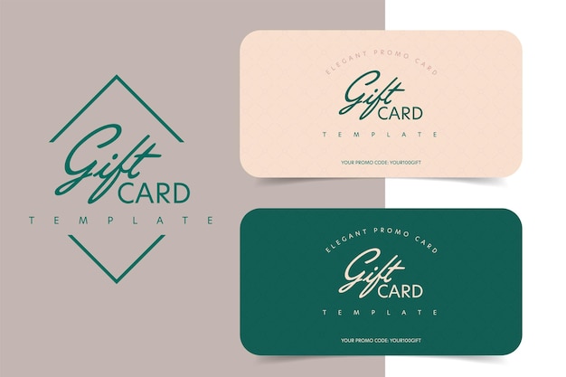 Elegant gift card template with shopping promo code.